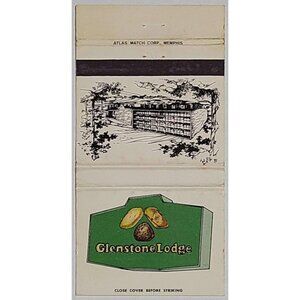 Vintage Matchbook Cover Glenstone Lodge Hotel Gatlinburg TN Tennessee